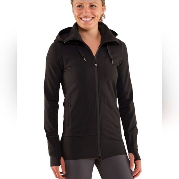 Lululemon Stride Jacket in Black Full Zip Hoodie Athleisure workout travel yoga - Picture 1 of 14